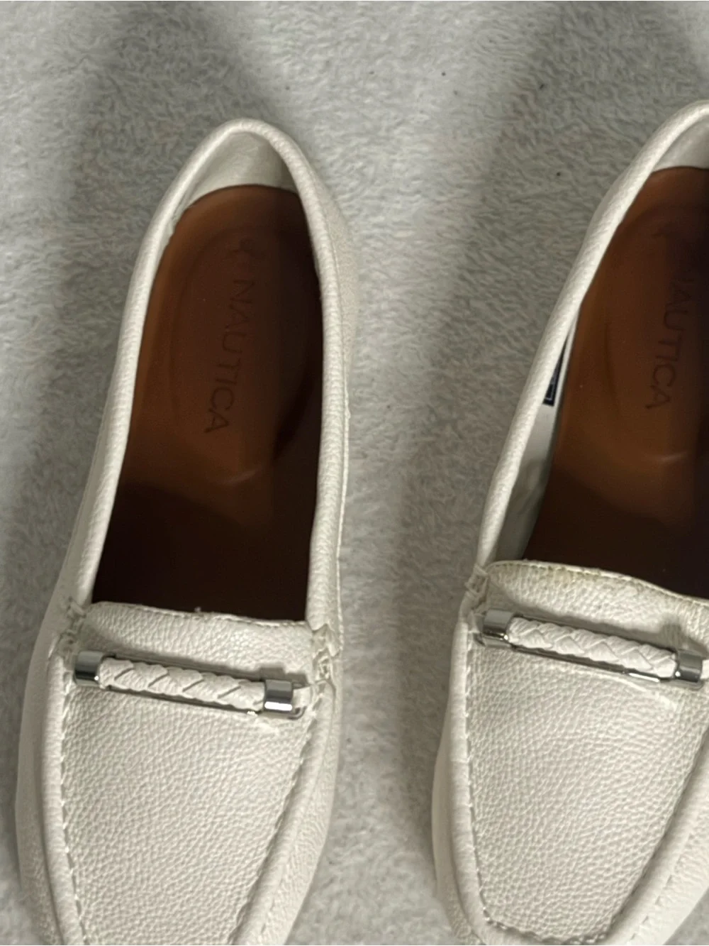 Women’s Size 7 Nautica White Slip-On Loafers